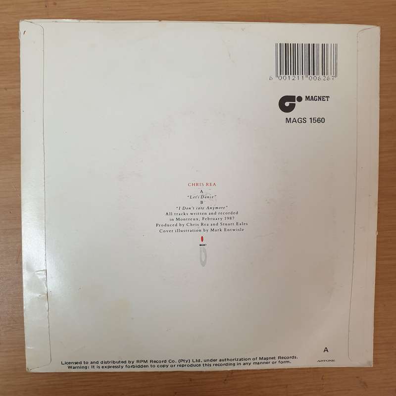 Chris Rea  Let's Dance - Vinyl 7" Record - Very-Good+ Quality (VG+)
