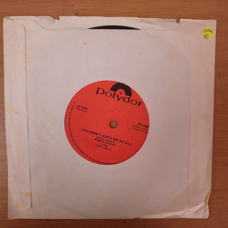 Ringo Starr  You Don't Know Me At All - Vinyl 7" Record - Opened  - Very-Good Quality (VG)