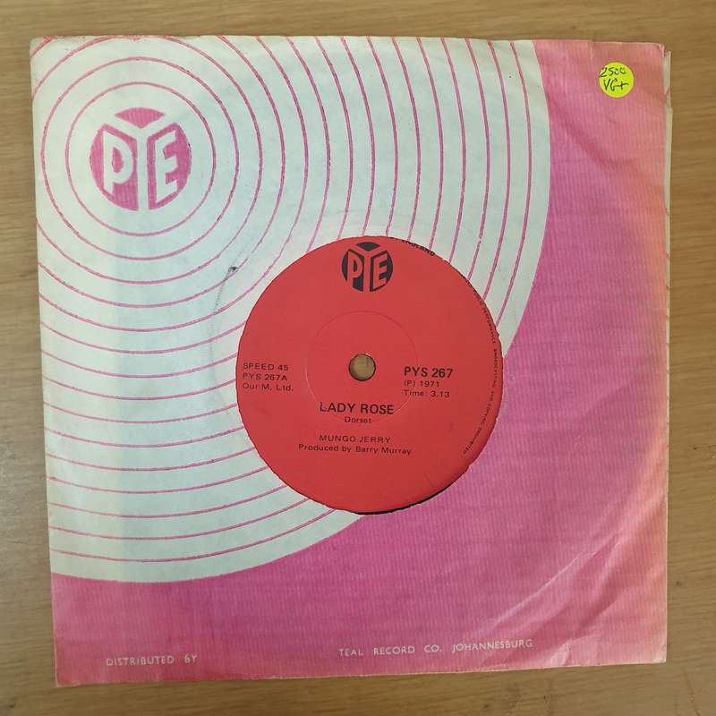Mungo Jerry  Lady Rose - Vinyl 7" Record - Very-Good+ Quality (VG+)
