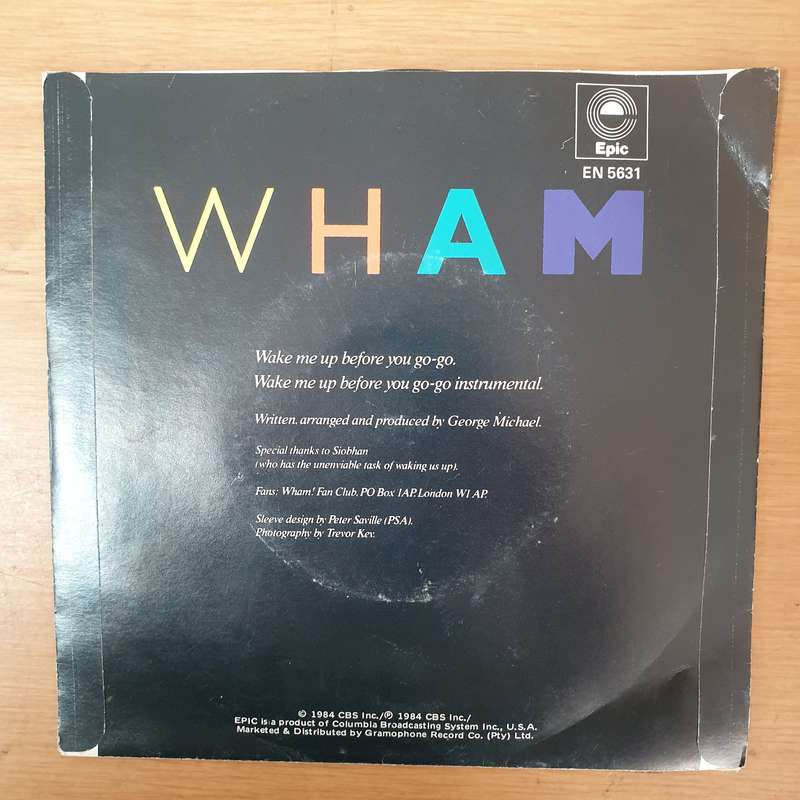 Wham!  Wake Me Up Before You Go-Go - Vinyl 7" Record - Very-Good+ Quality (VG+)