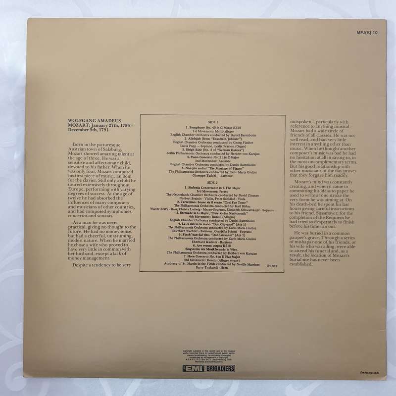 Mozart  Masterpiece -  Vinyl LP Record - Very-Good+ Quality (VG+)