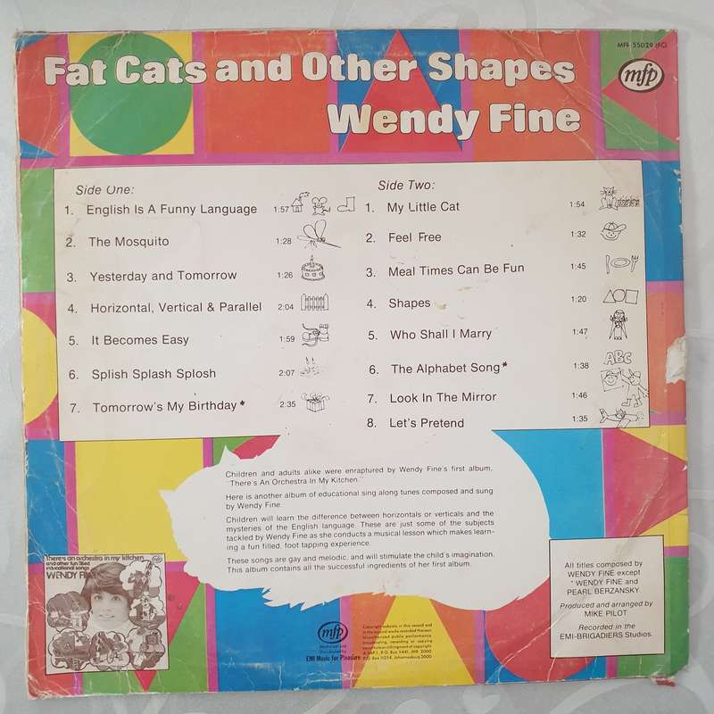 Wendy Fine - Fat Cats and other shapes - Vinyl LP Record - Opened  - Very-Good- Quality (VG-)