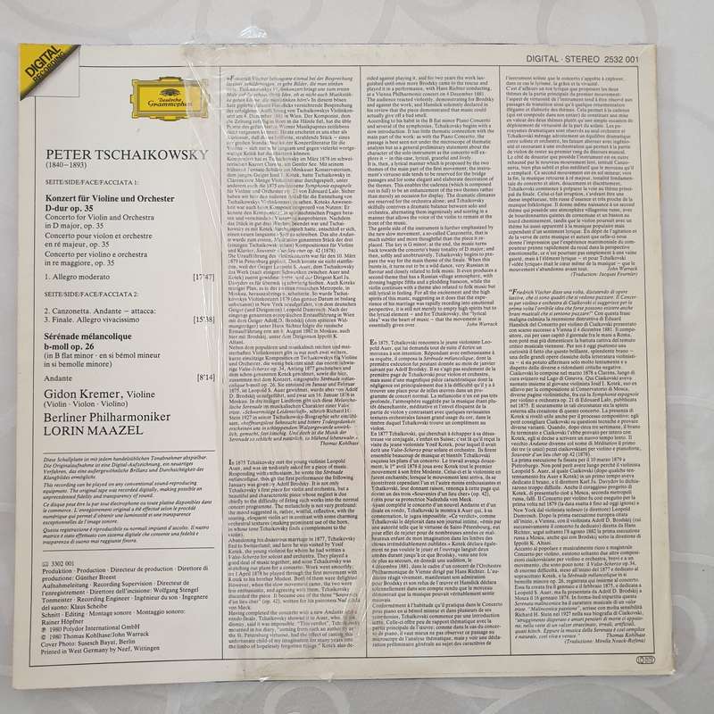 Peter Tschaikowsky, Gidon Kremer, Berliner Philharmoniker, Lorin Maazel  Violinkonzert  ...