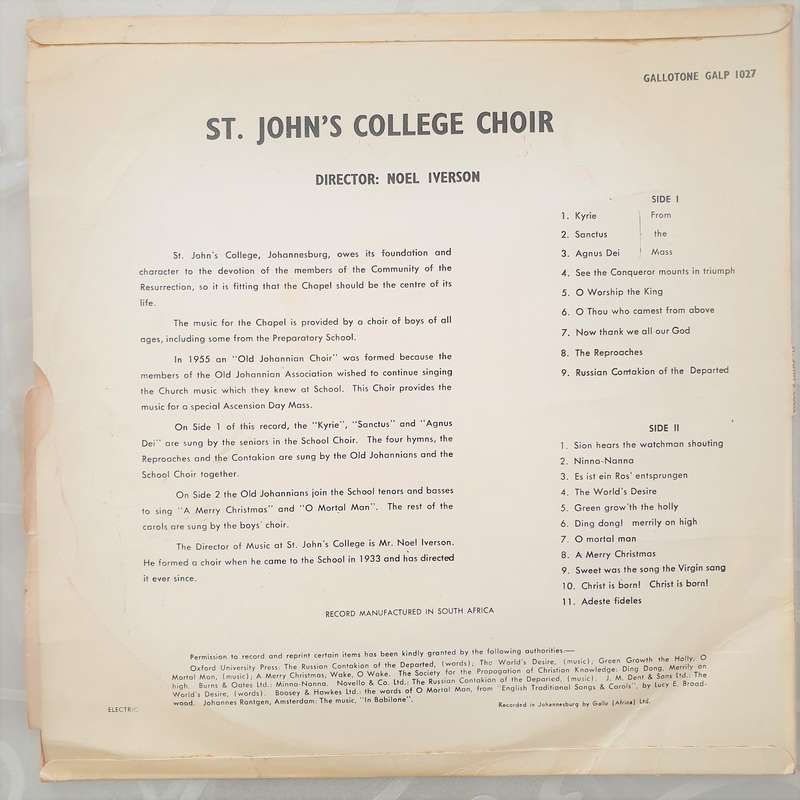 St Johns College Choir -  Vinyl LP Record - Very-Good+ Quality (VG+)