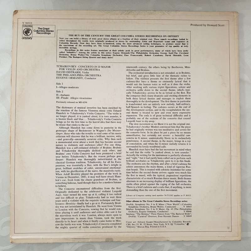 Tchaikovsky  David Oistrakh, Eugene Ormandy, The Philadelphia Orchestra  Violin Concerto...
