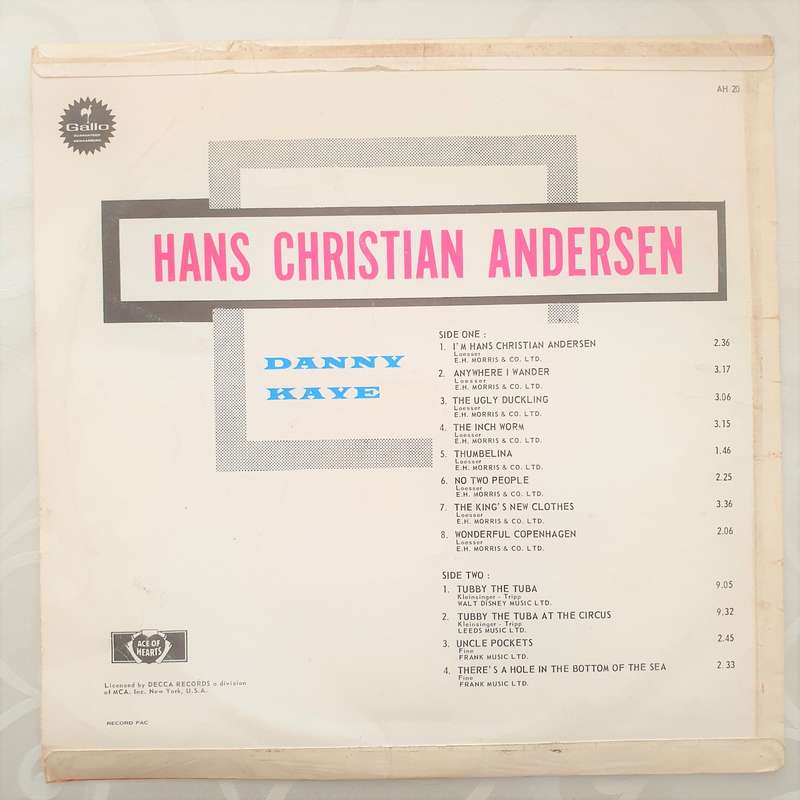 Danny Kaye  "Hans Christian Andersen" And Tubby The Tuba - Vinyl LP Record - Good+ Quality ...