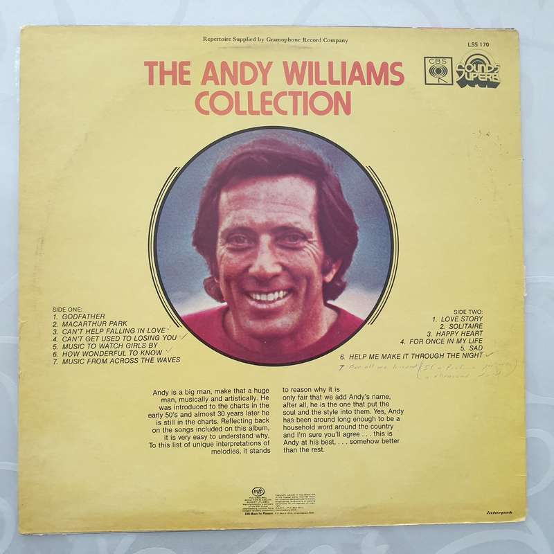 The Andy Williams Collection -  Vinyl LP Record - Very-Good+ Quality (VG+)