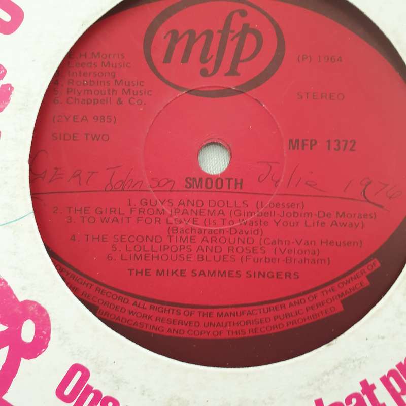 The Mike Sammes Singers  Smooth -  Vinyl LP Record - Very-Good+ Quality (VG+)