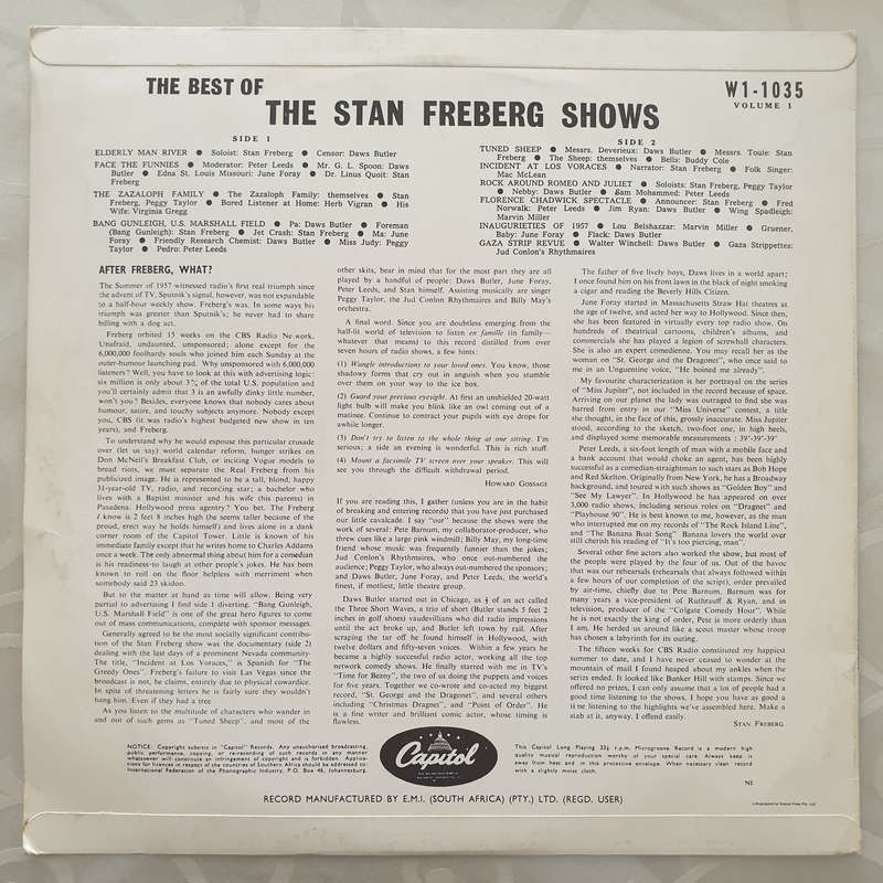 The Best of the Stan Freberg Shows -  Vinyl LP Record - Very-Good+ Quality (VG+)