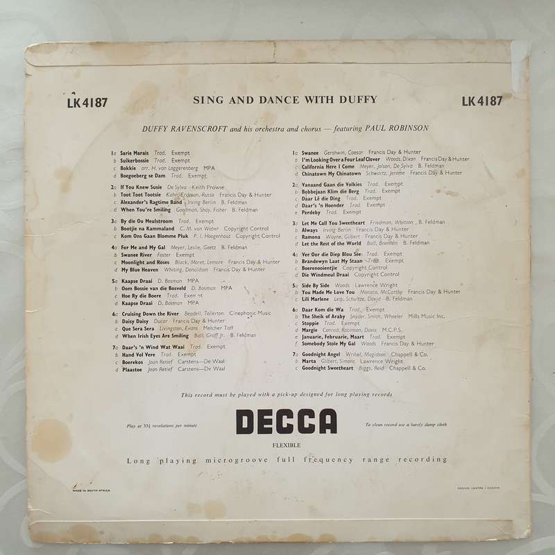 Sing and Dance with Duffy - Vinyl LP Record - Fair Quality (F)