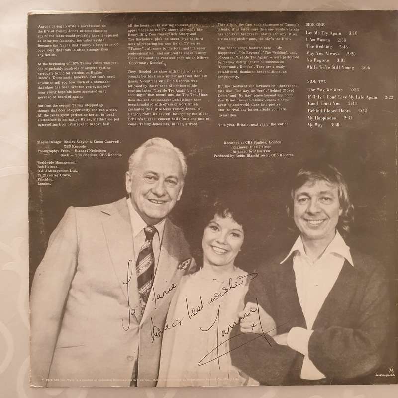 Tammy Jones  Let Me Try Again -  Autographed Copy - Vinyl LP Record - Very-Good+ Quality (VG+)