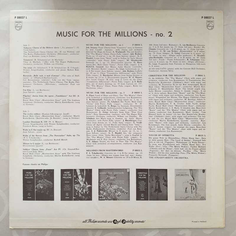 Music for the Millions Vol 2 - Vinyl LP Record - Very-Good+ Quality (VG+)