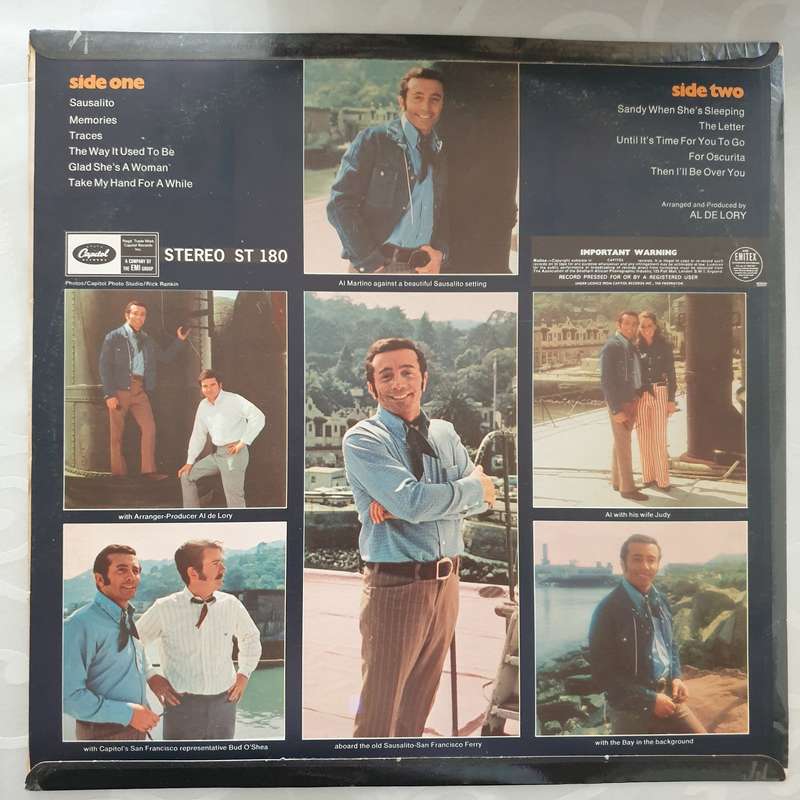 Al Martino - Sausalito - Vinyl LP Record - Very-Good+ Quality (VG+)