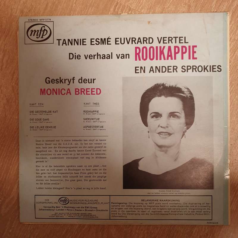 Rooikappies en Ander Sprokies - Vinyl LP Record - Very-Good- Quality (VG-)