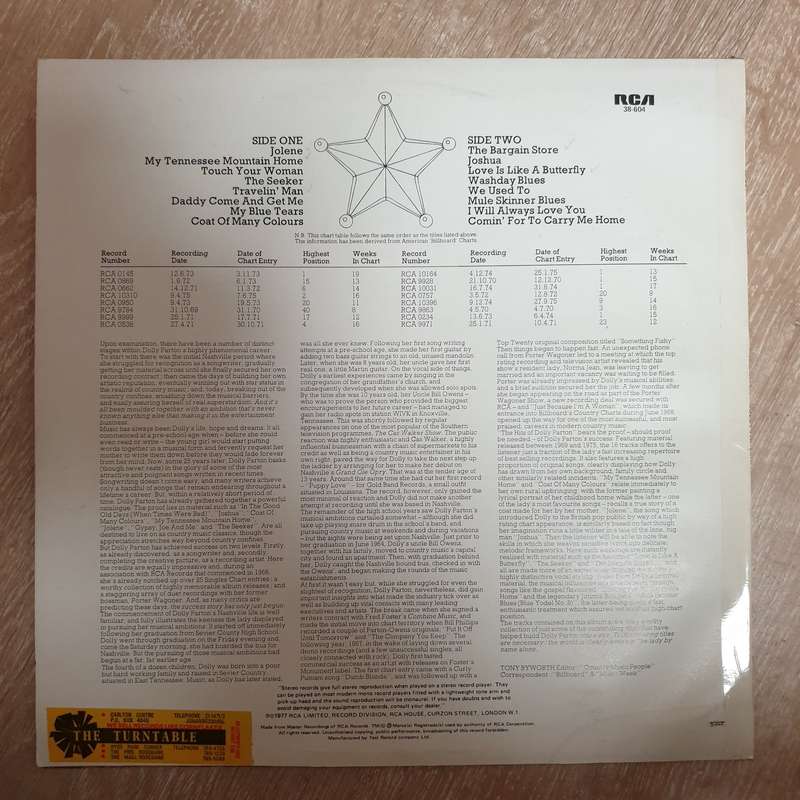 Dolly Parton  The Hits Of Dolly Parton - Vinyl LP Record - Very-Good+ Quality (VG+)