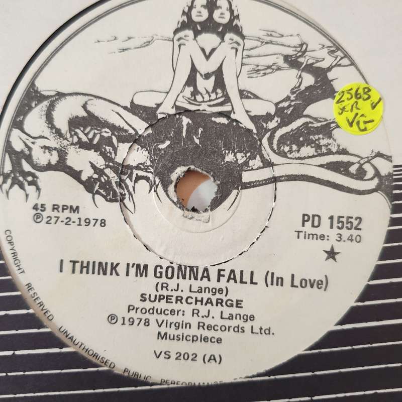 Supercharge  I Think I'm Gonna Fall (In Love) - Vinyl 7" Record - Very-Good Quality (VG)