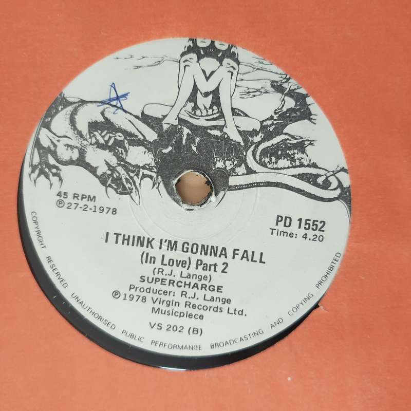 Supercharge  I Think I'm Gonna Fall (In Love) - Vinyl 7" Record - Very-Good Quality (VG)