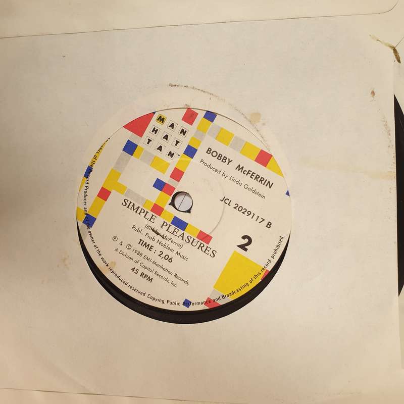 Bobby McFerrin  Don't Worry - Be Happy!/Simple Pleasures - Vinyl 7" Record - Very-Good+ Qua...