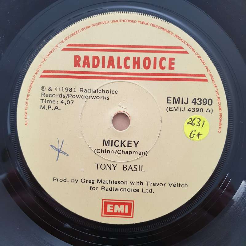 Toni Basil  Mickey - Vinyl 7" Record - Good+ Quality (G+)