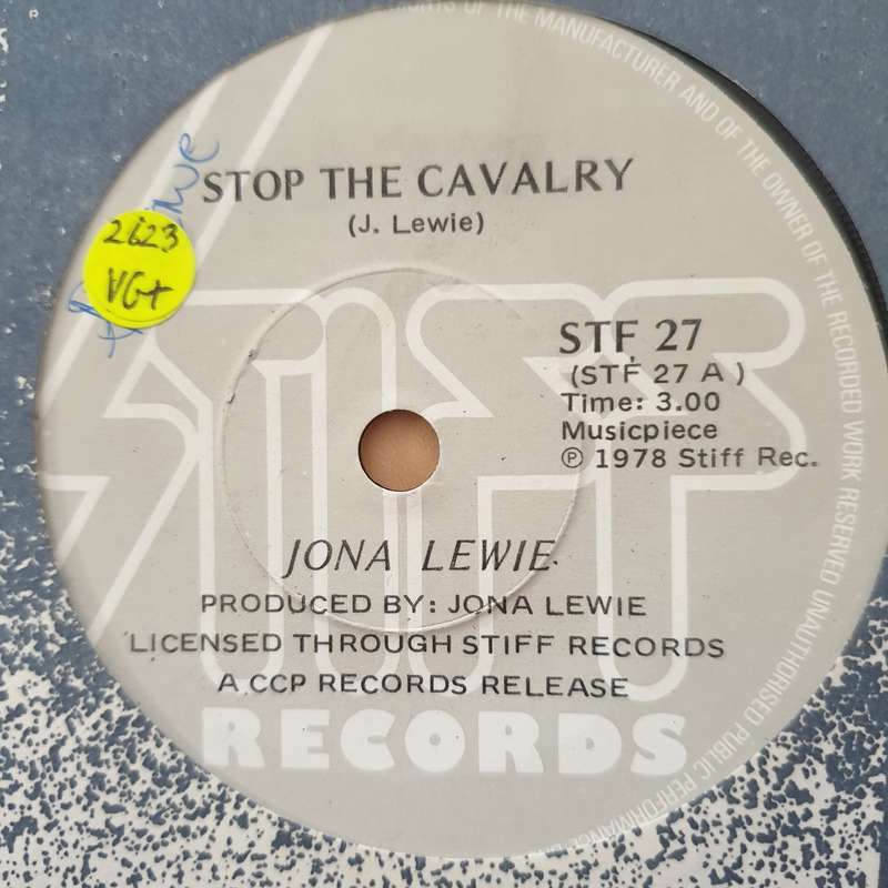 Jona Lewie  Stop The Cavalry - Vinyl 7" Record - Very-Good+ Quality (VG+)