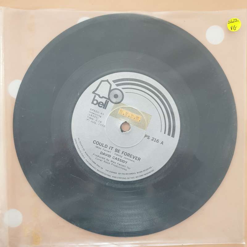 David Cassidy  Could It Be Forever - Vinyl 7" Record - Very-Good Quality (VG)