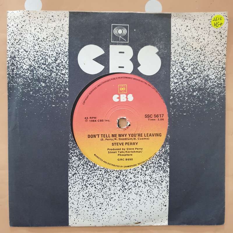 Steve Perry  Oh Sherrie - Vinyl 7" Record - Very-Good+ Quality (VG+)
