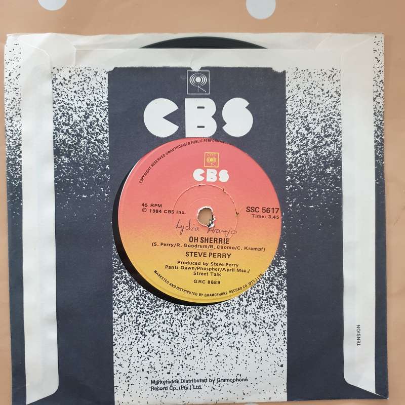 Steve Perry  Oh Sherrie - Vinyl 7" Record - Very-Good+ Quality (VG+)