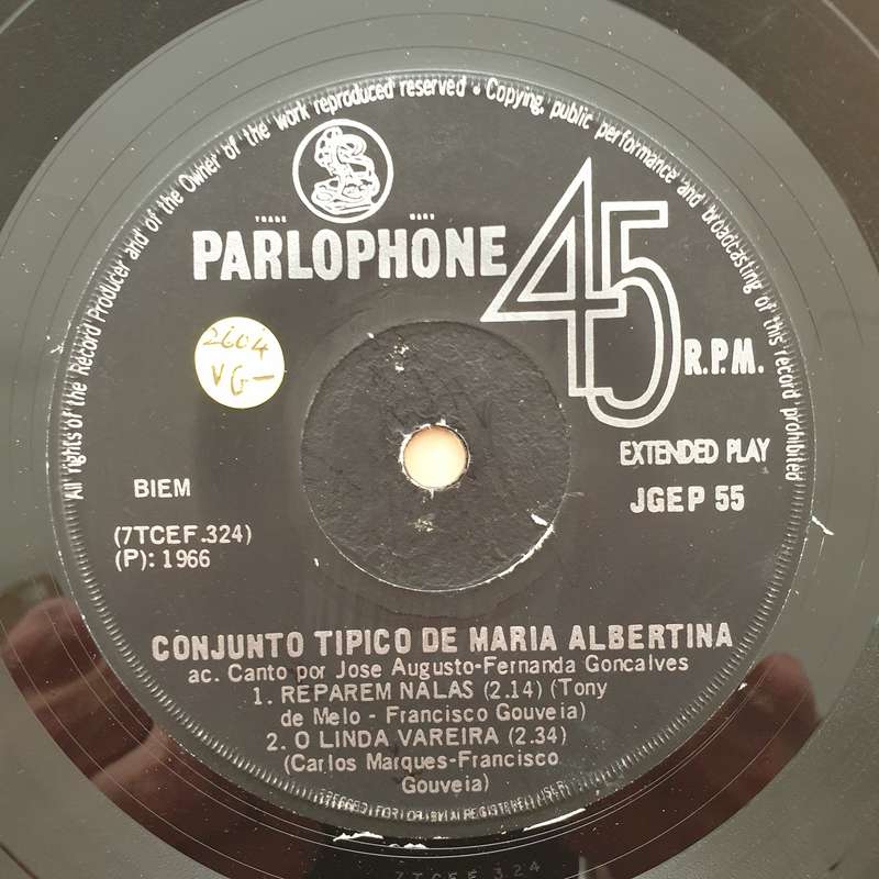 Conjunto Maria Albertina  Reparem Nelas - Vinyl 7" Record - Very-Good- Quality (VG-)