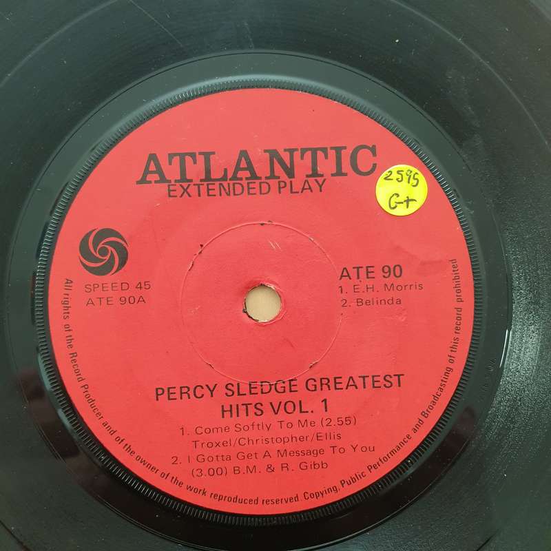 Percy Sledge  Greatest Hits - Vol 1 - Extended Play - Vinyl 7" Record - Good+ Quality (G+)