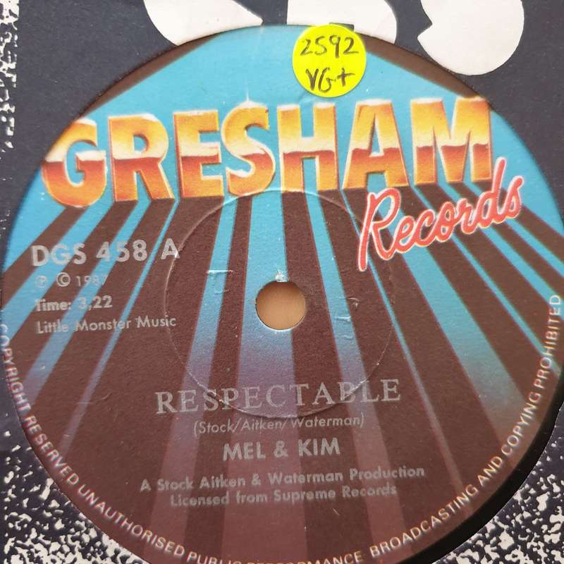 Mel & Kim  Respectable - Vinyl 7" Record - Very-Good+ Quality (VG+)
