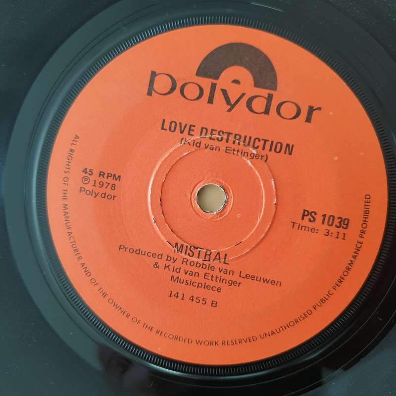 Mistral  Starship 109 - Vinyl 7" Record - Very-Good Quality (VG)
