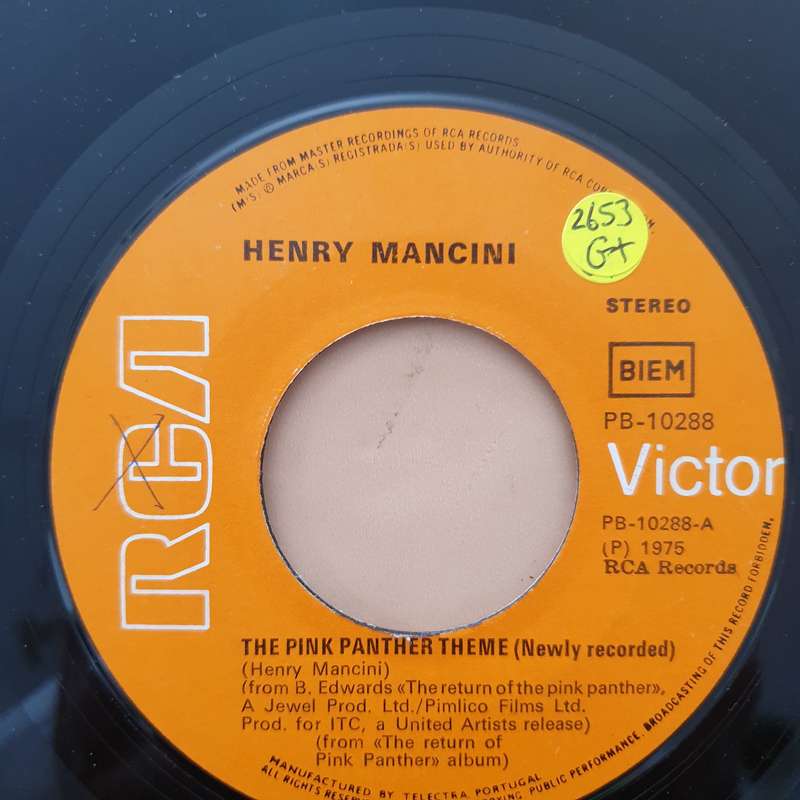 Henry Mancini  The Pink Panther Theme - Vinyl 7" Record - Good+ Quality (G+)