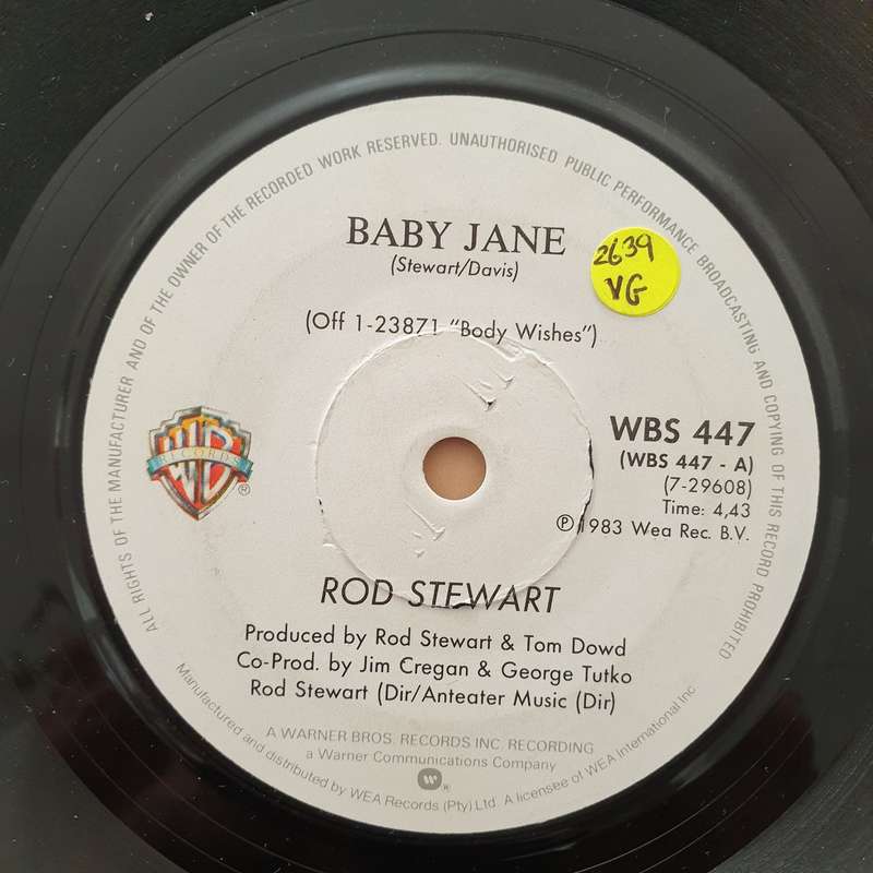 Rod Stewart - Baby Jane - Vinyl 7" Record - Very-Good Quality (VG)