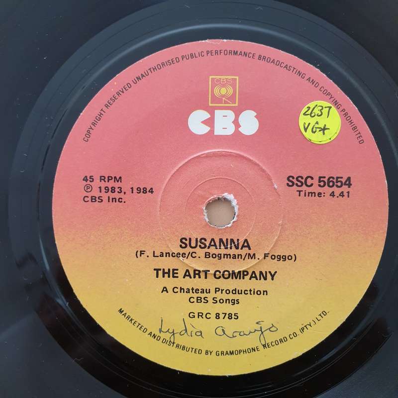 The Art Company - Susanna - Vinyl 7" Record - Very-Good+ Quality (VG+)