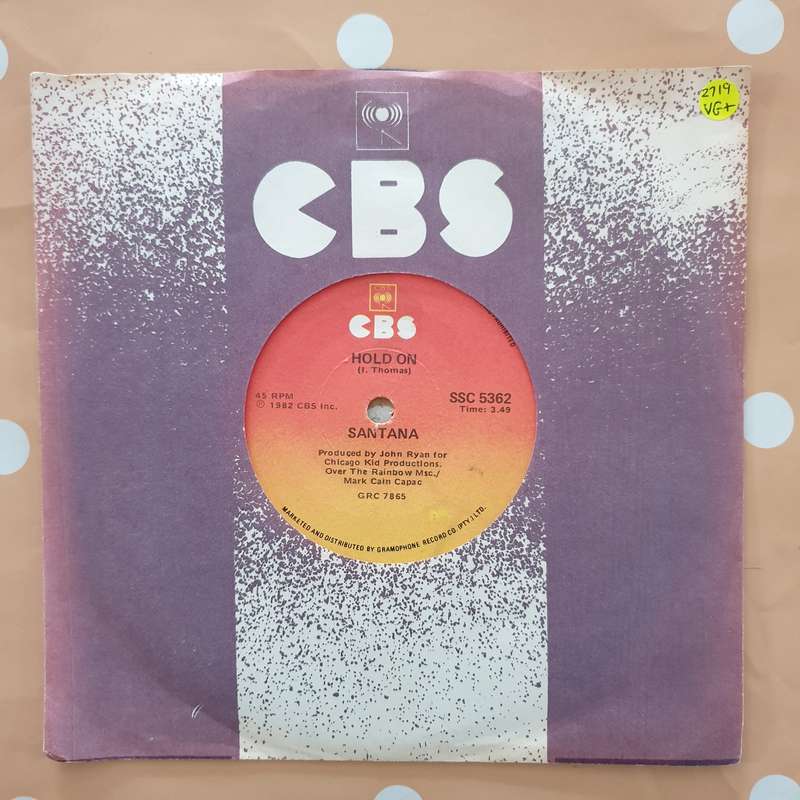Santana  Hold On - Vinyl 7" Record - Very-Good+ Quality (VG+)