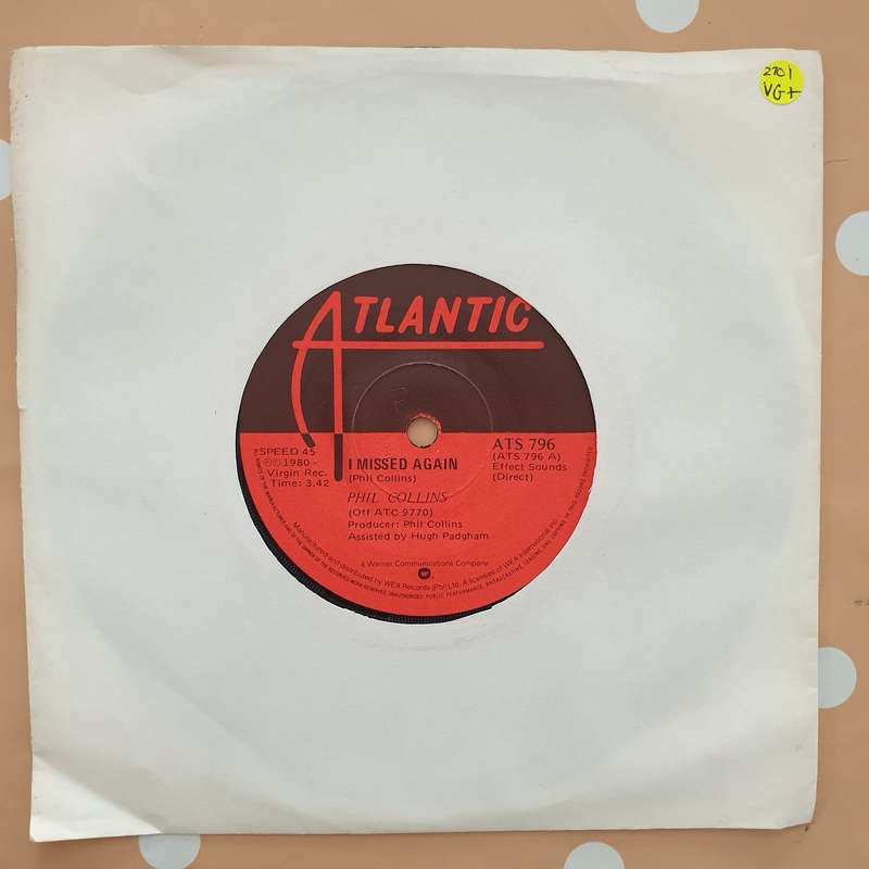Phil Collins  I Missed Again - Vinyl 7" Record - Very-Good+ Quality (VG+)