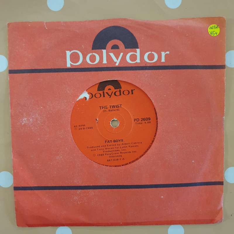 Fat Boys  The Twist- Vinyl 7" Record - Very-Good+ Quality (VG+)