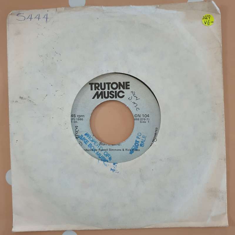 RUN DMC  Walk This Way - Vinyl 7" Record - Very-Good- Quality (VG-)