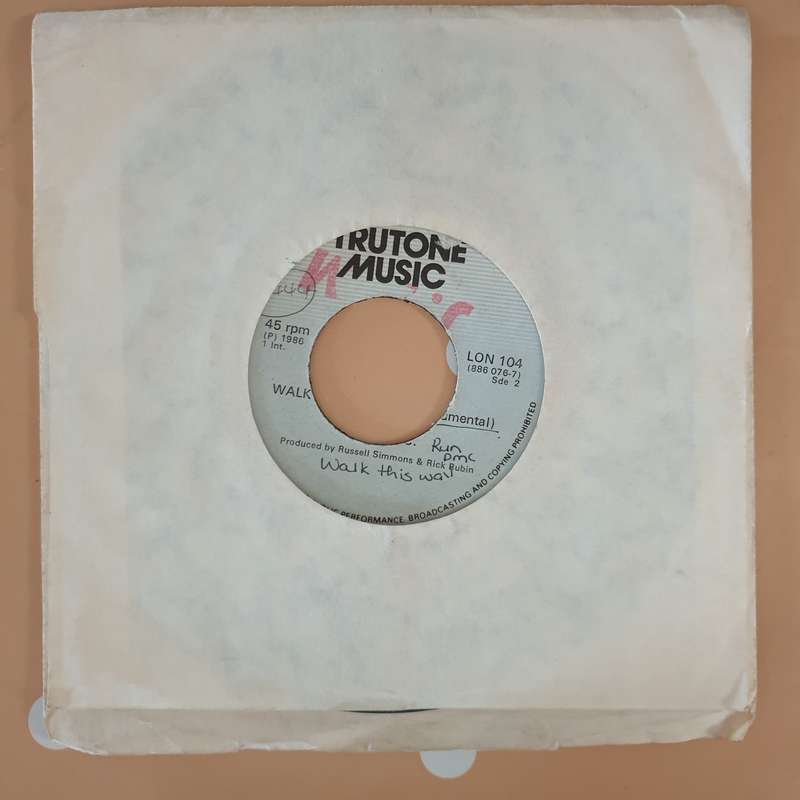 RUN DMC  Walk This Way - Vinyl 7" Record - Very-Good- Quality (VG-)