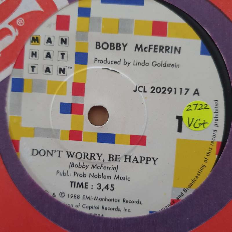 Bobby McFerrin  Don't Worry - Be Happy!/Simple Pleasures - Vinyl 7" Record - Very-Good+ Qua...