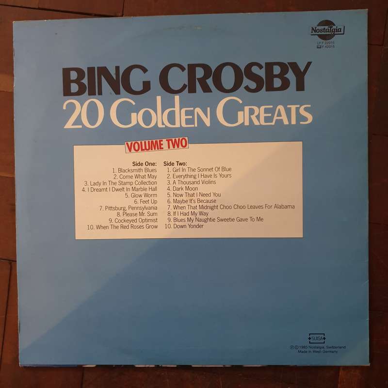 Bing Crosby  20 Golden Greats Volume Two - Vinyl LP Record - Very-Good+ Quality (VG+)