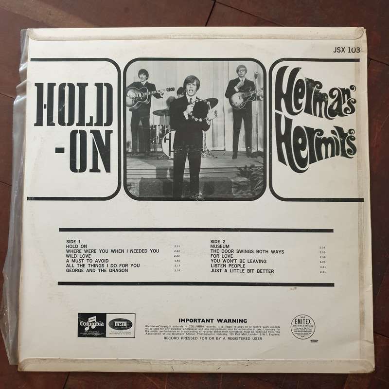Herman's Hermits  Hold On - Vinyl LP Record - Very-Good+ Quality (VG+)