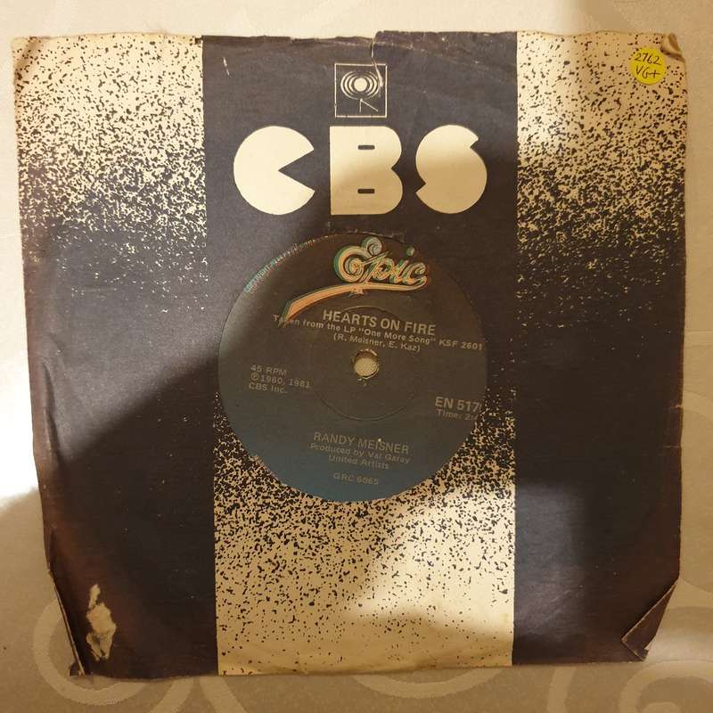 Randy Meisner - Hearts on Fire - Vinyl 7" Record - Very-Good+ Quality (VG+)