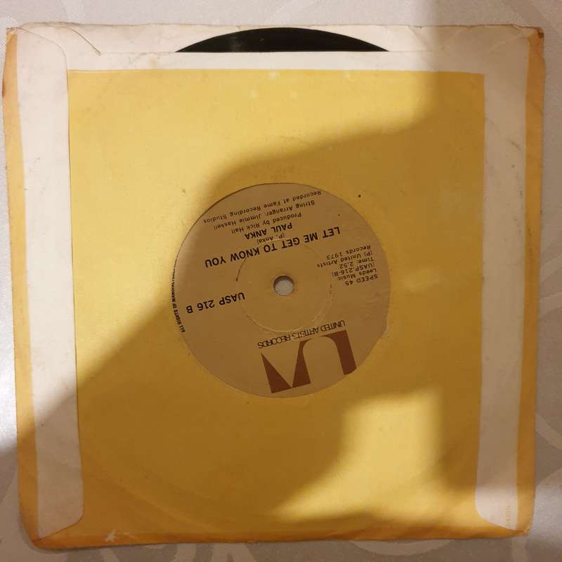Paul Anka  Flashback / Let Me Get To Know You - Vinyl 7" Record - Very-Good+ Quality (VG+)