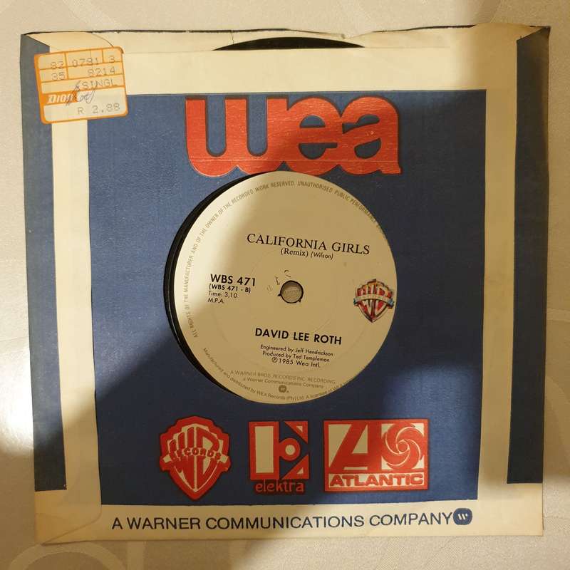 David Lee Roth  California Girls - Vinyl 7" Record - Very-Good+ Quality (VG+)