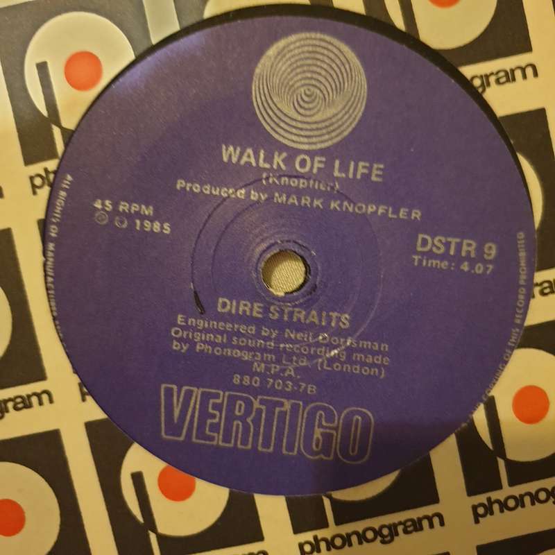 Dire Straits  So Far Away/ Walk of Life - Vinyl 7" Record - Very-Good+ Quality (VG+)