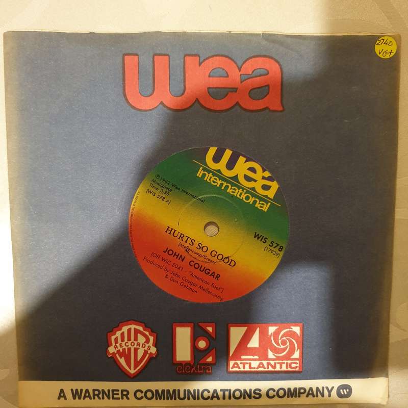 John Cougar  Hurts So Good - Vinyl 7" Record - Very-Good+ Quality (VG+)
