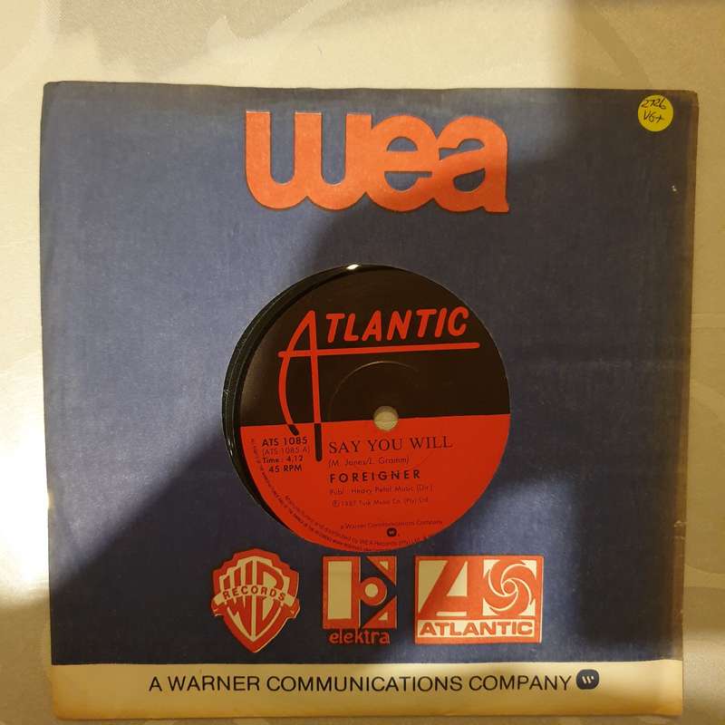 Foreigner  Say You Will - Vinyl 7" Record - Very-Good+ Quality (VG+)