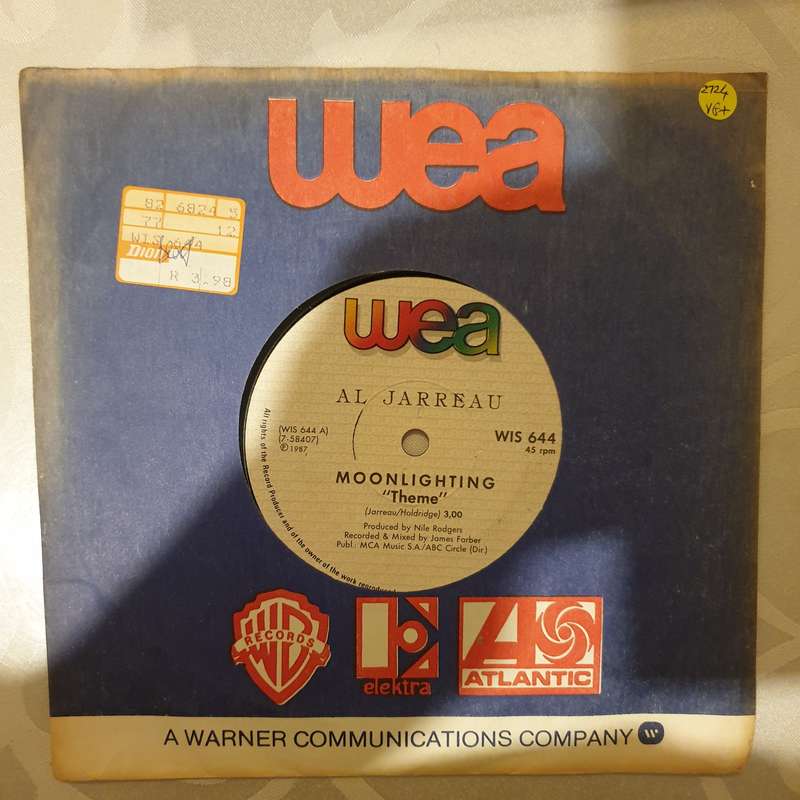 Al Jarreau  Moonlighting (Theme) - Vinyl 7" Record - Very-Good+ Quality (VG+)