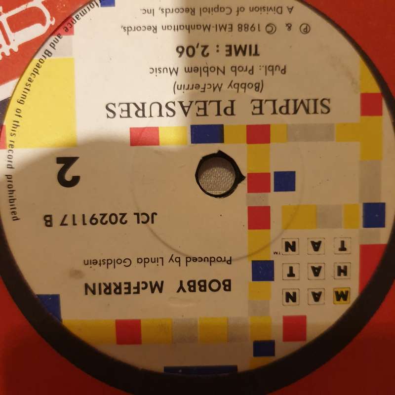 Bobby McFerrin  Don't Worry - Be Happy!/Simple Pleasures - Vinyl 7" Record - Very-Good+ Qua...